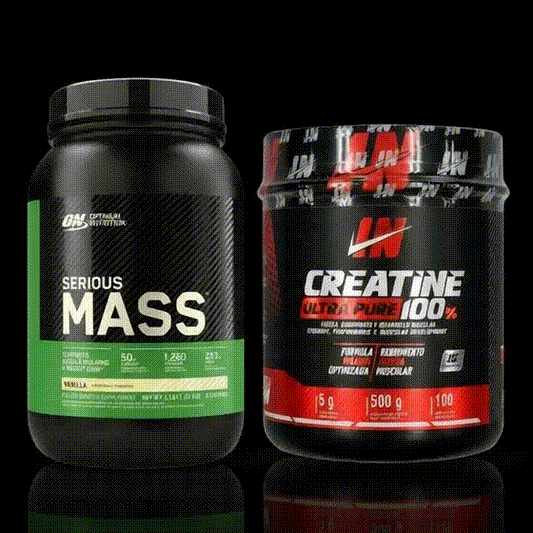 SERIOUS MASS 3 LB + CREATINE IRON 100 SERVICIOS