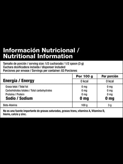BETA ALANINA IN 250 GRAMOS